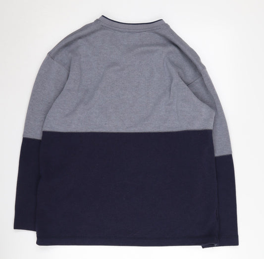 Armando Men's Grey/Blue V-Neck Pullover Jumper M