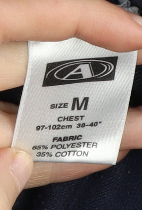 Armando Men's Grey/Blue V-Neck Pullover Jumper M