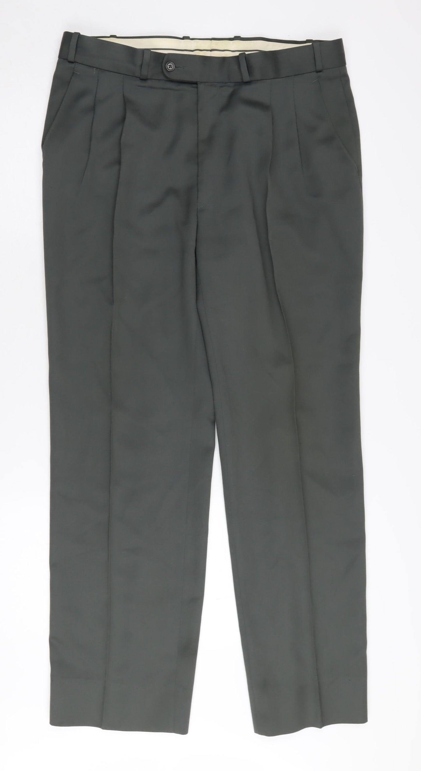 Dunn & Co Men's Green Dress Pants 31L Classic Fit