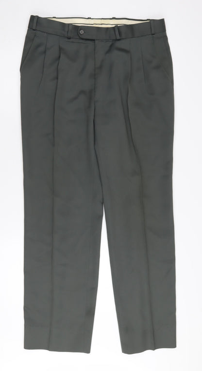 Dunn & Co Men's Green Dress Pants 31L Classic Fit