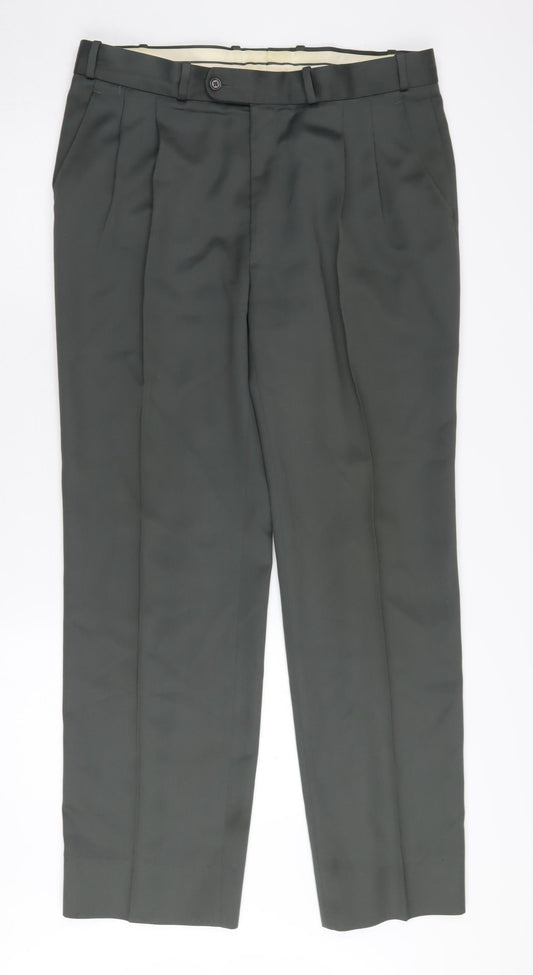 Dunn & Co Men's Green Dress Pants 31L Classic Fit