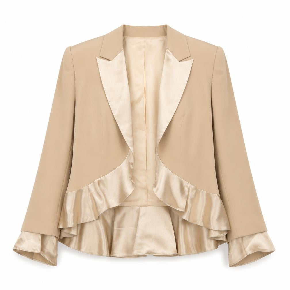 John Charles Women's Beige Blazer Size 14 Formal Notch Lapel