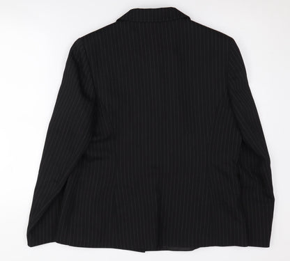 Next Women's Black Pinstripe Suit Jacket Size 16
