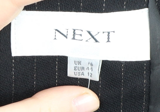 Next Women's Black Pinstripe Suit Jacket Size 16