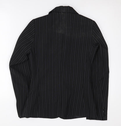 New Look Women's Black Pinstripe Suit Jacket Size 10