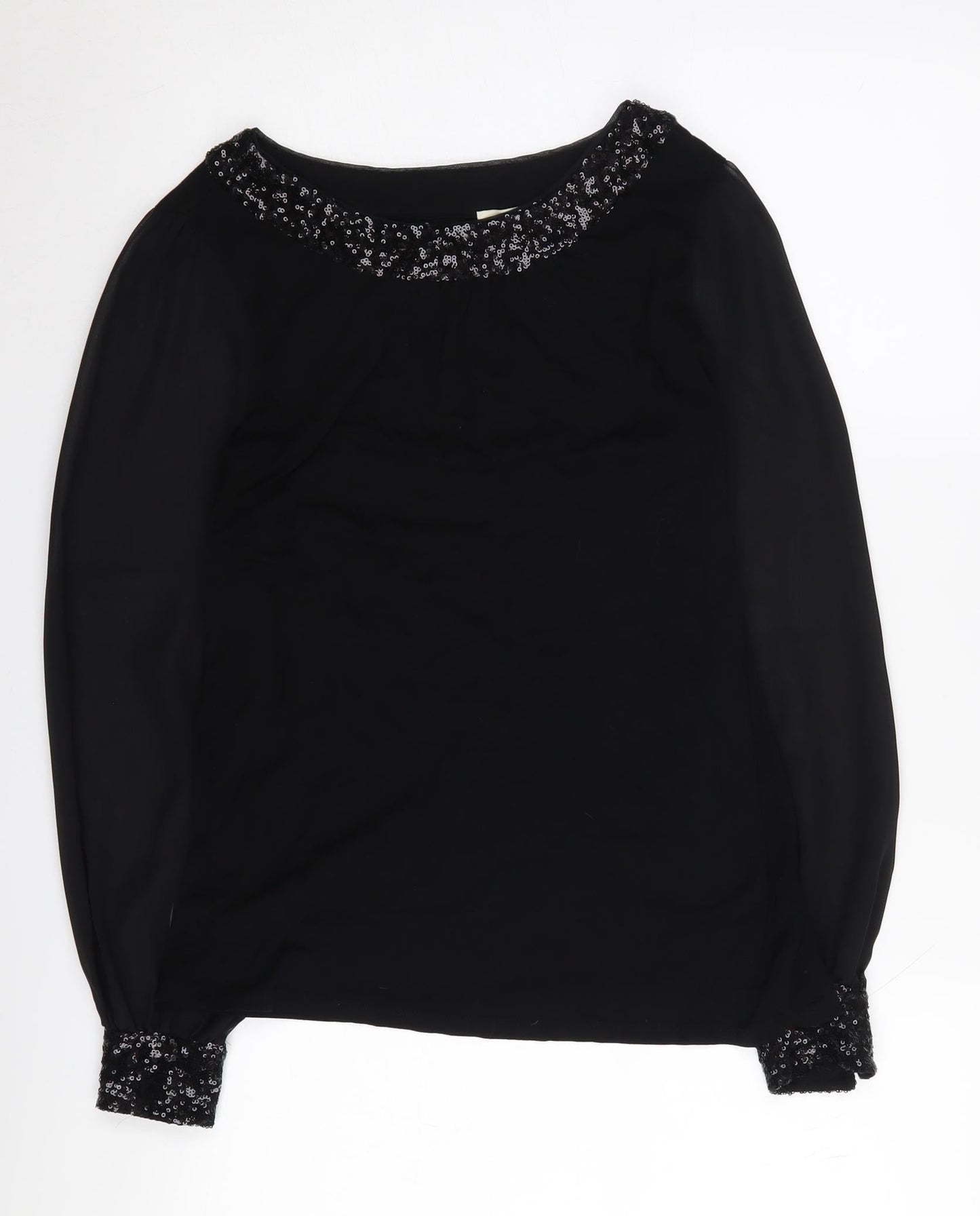Womens UK Size S Oasis Black Basic Blouse