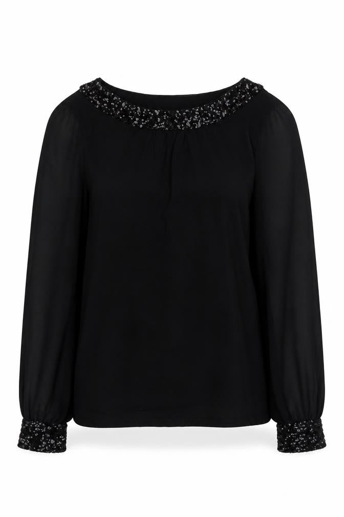 Womens UK Size S Oasis Black Basic Blouse
