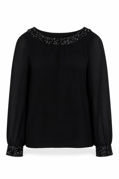 Womens UK Size S Oasis Black Basic Blouse