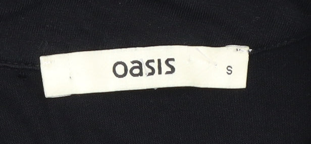 Womens UK Size S Oasis Black Basic Blouse