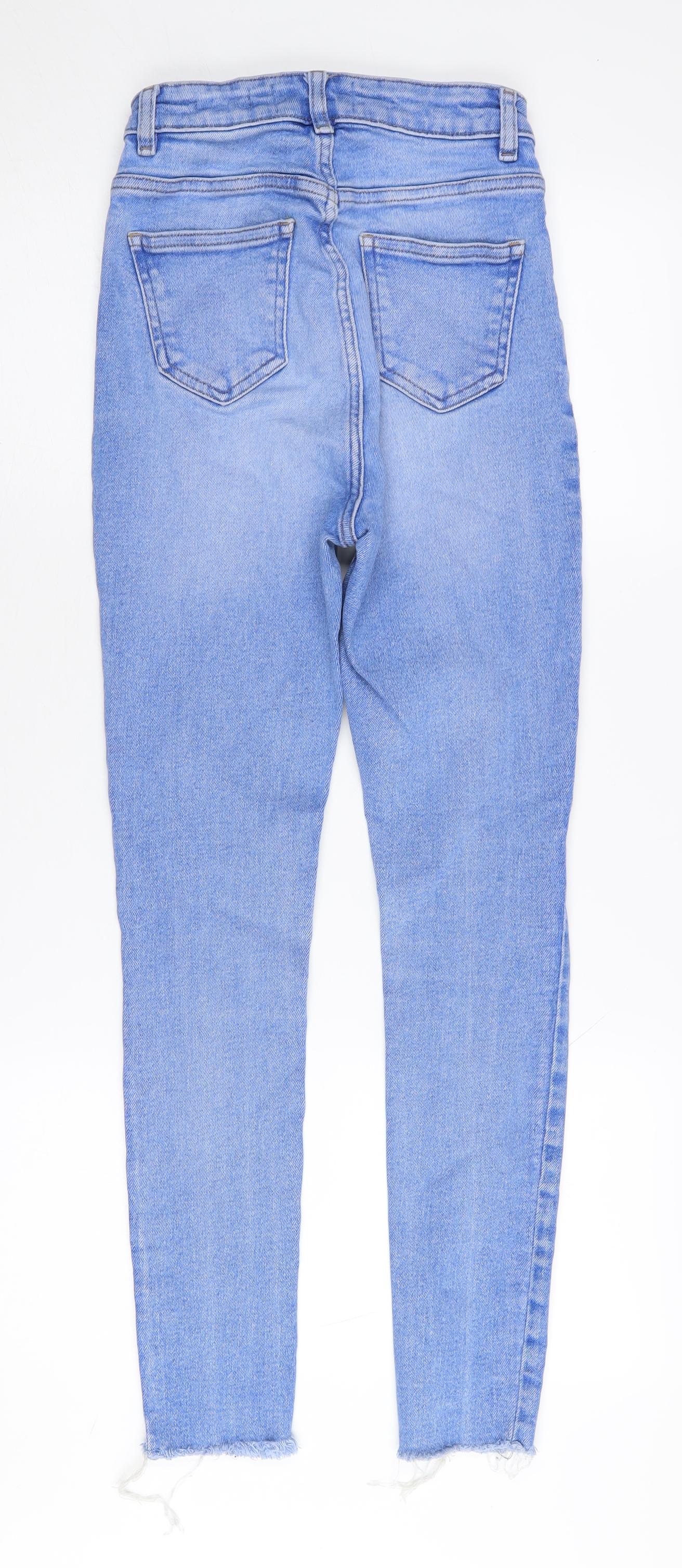 New Look Women's Blue Skinny Jeans Size 8 Distressed