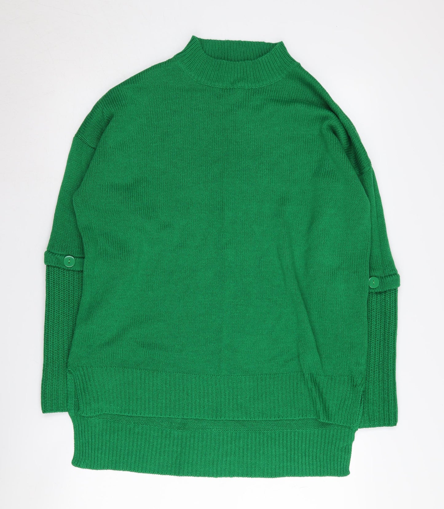 JDWILLIAMS Women's Green Mock Neck Acrylic Jumper - S