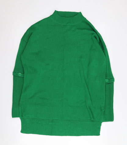 JDWILLIAMS Women's Green Mock Neck Acrylic Jumper - S