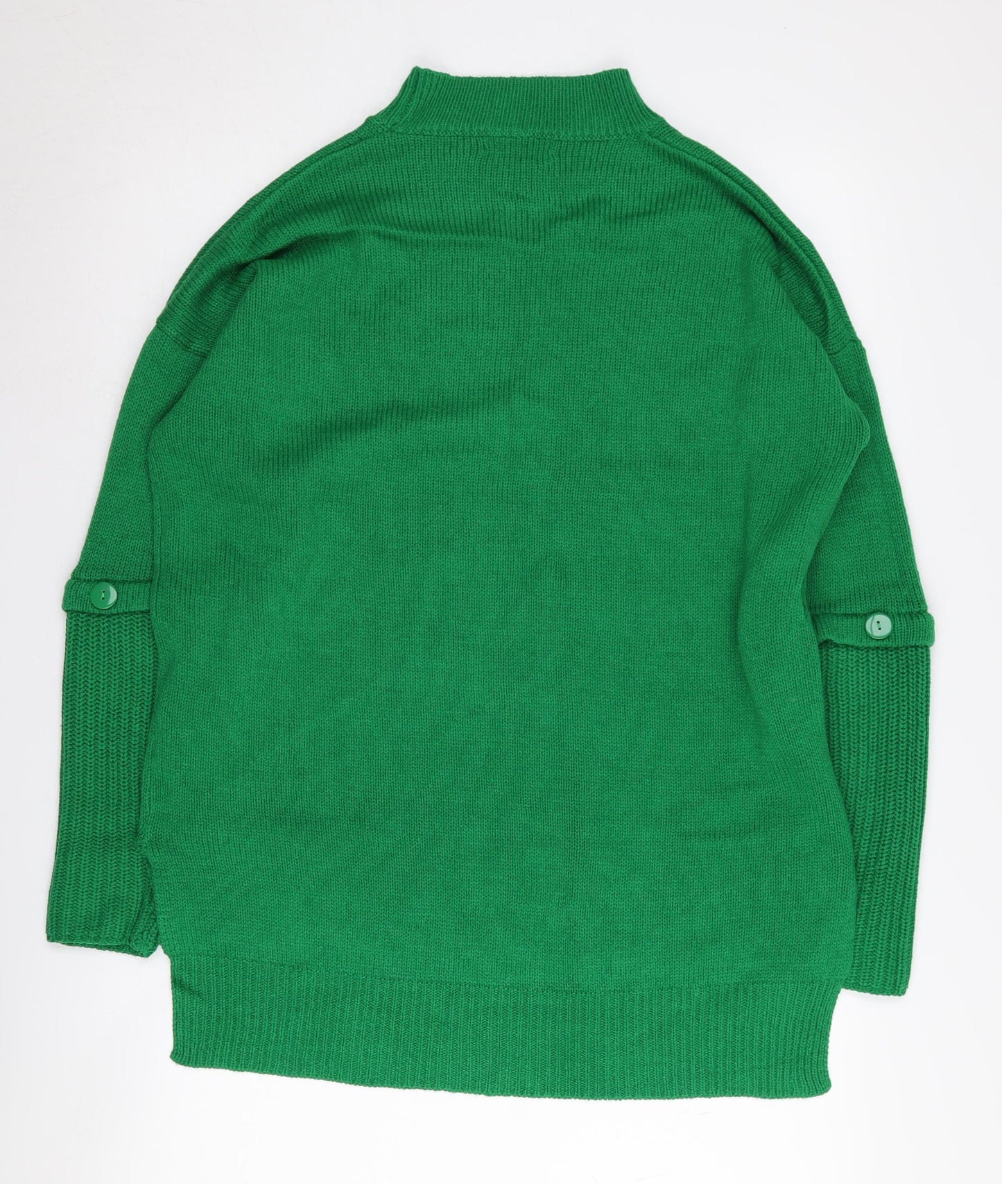JDWILLIAMS Women's Green Mock Neck Acrylic Jumper - S