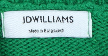 JDWILLIAMS Women's Green Mock Neck Acrylic Jumper - S