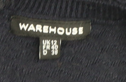 Warehouse Women's Black Knit Dress UK 12