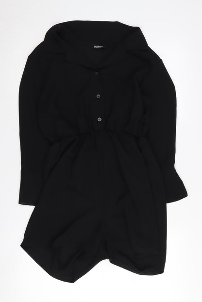 boohoo Women's Black Playsuit Size 14