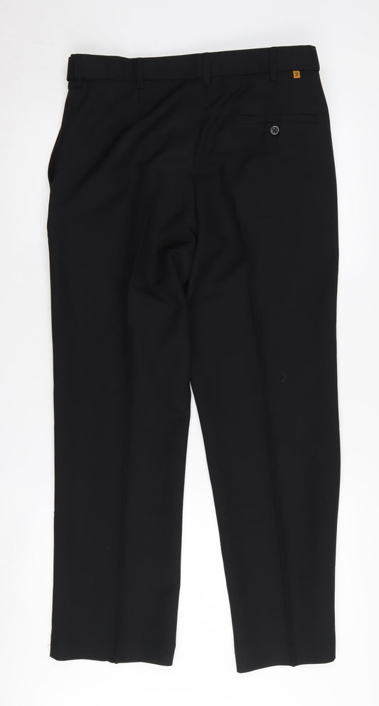 Farah Men's Black Classic Trousers, Size 32, Business Style