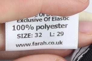 Farah Men's Black Classic Trousers, Size 32, Business Style