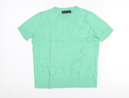Marks and Spencer Women's Green Crew Neck Jumper Size 8