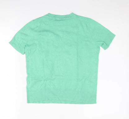 Marks and Spencer Women's Green Crew Neck Jumper Size 8