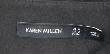 Karen Millen Women's Black Cropped Trousers Size 6