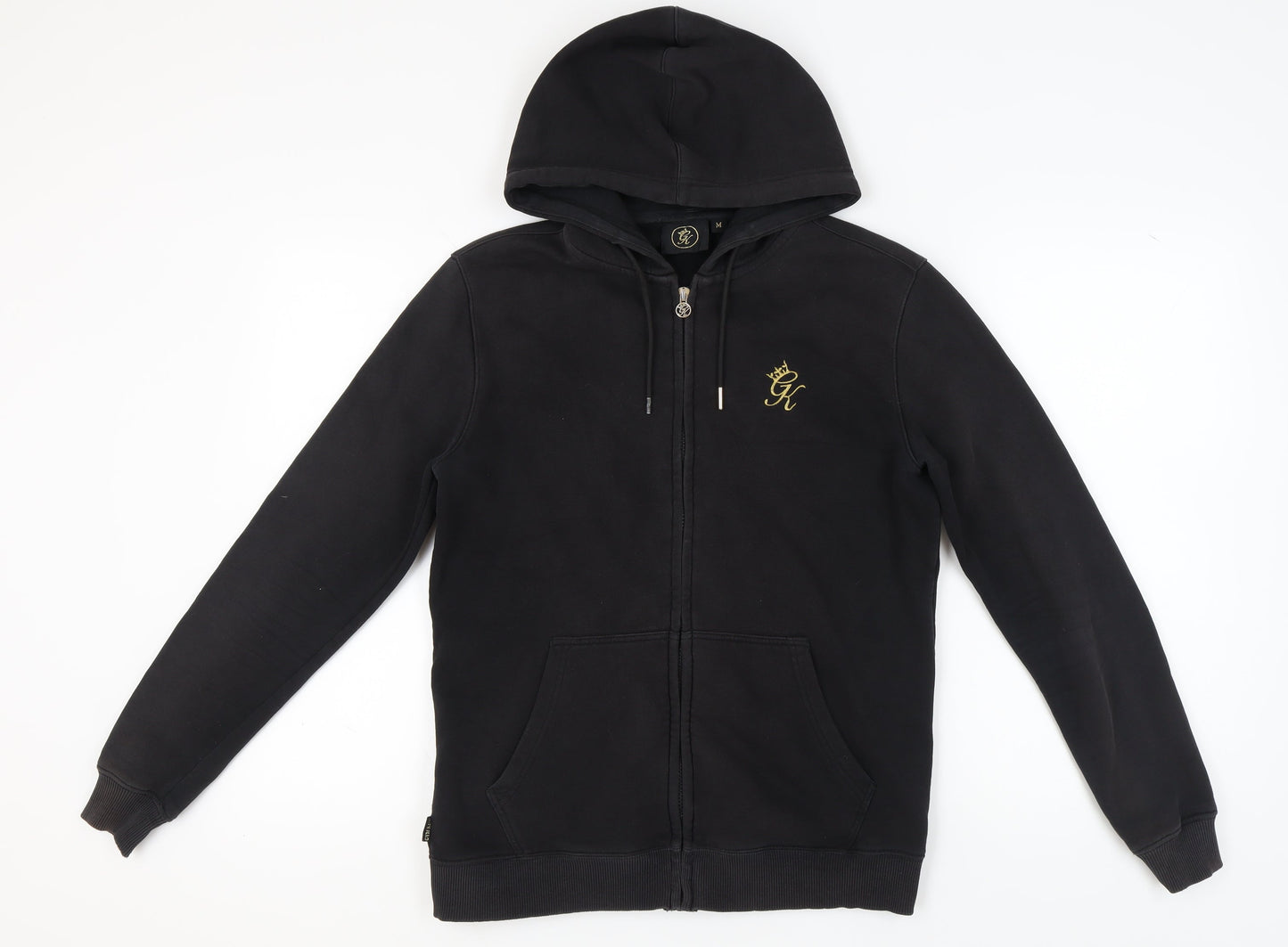 GR King Men's Black Full Zip Hooded Logo Hoodie