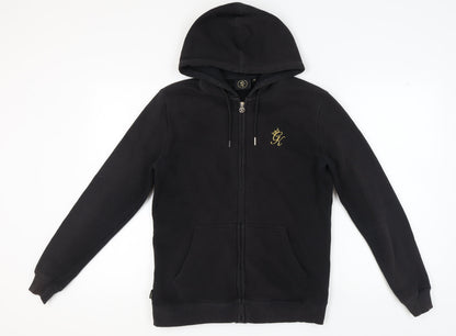 GR King Men's Black Full Zip Hooded Logo Hoodie