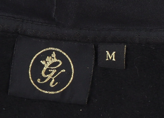 GR King Men's Black Full Zip Hooded Logo Hoodie