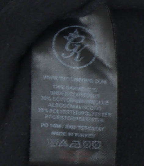 GR King Men's Black Full Zip Hooded Logo Hoodie