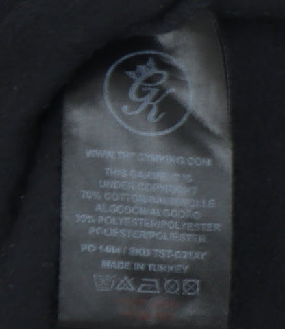 GR King Men's Black Full Zip Hooded Logo Hoodie
