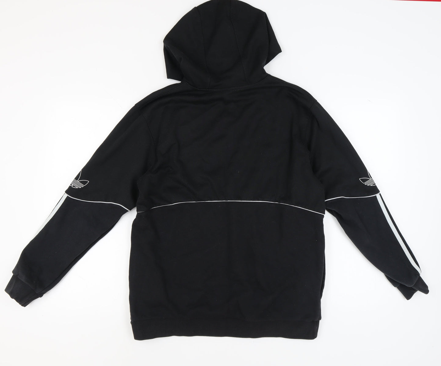 Adidas Men's Black Logo Hoodie, Size L