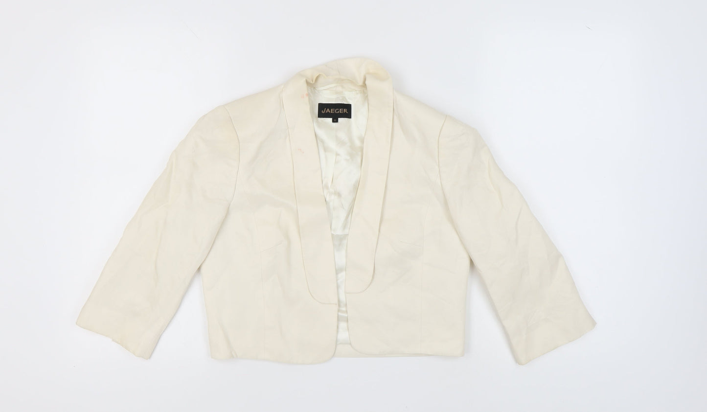 Jaeger Women's Ivory Cropped Suit Jacket Size 12