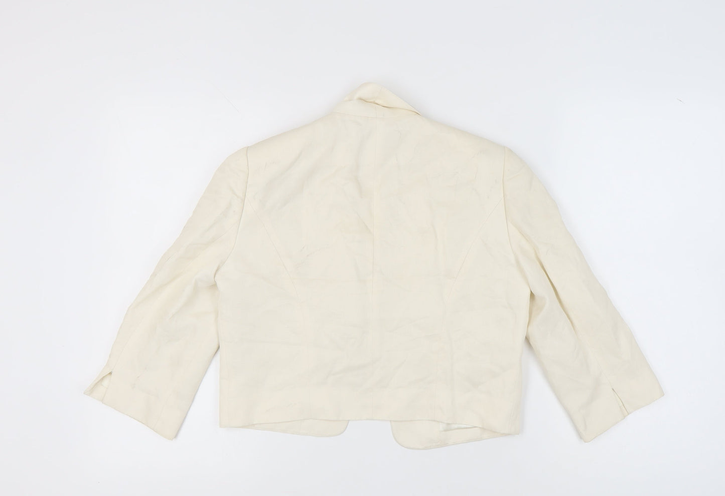 Jaeger Women's Ivory Cropped Suit Jacket Size 12