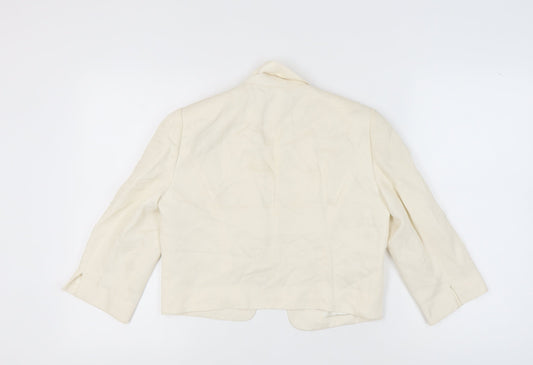 Jaeger Women's Ivory Cropped Suit Jacket Size 12