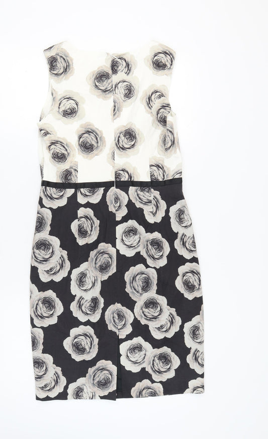 Hobbs Women's Black & White Floral Sheath Dress, Size 12