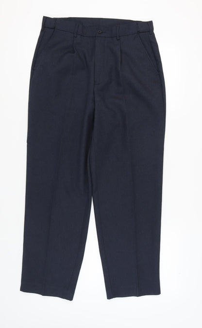 Farah Men's Black Trousers, Size 34, Pleated