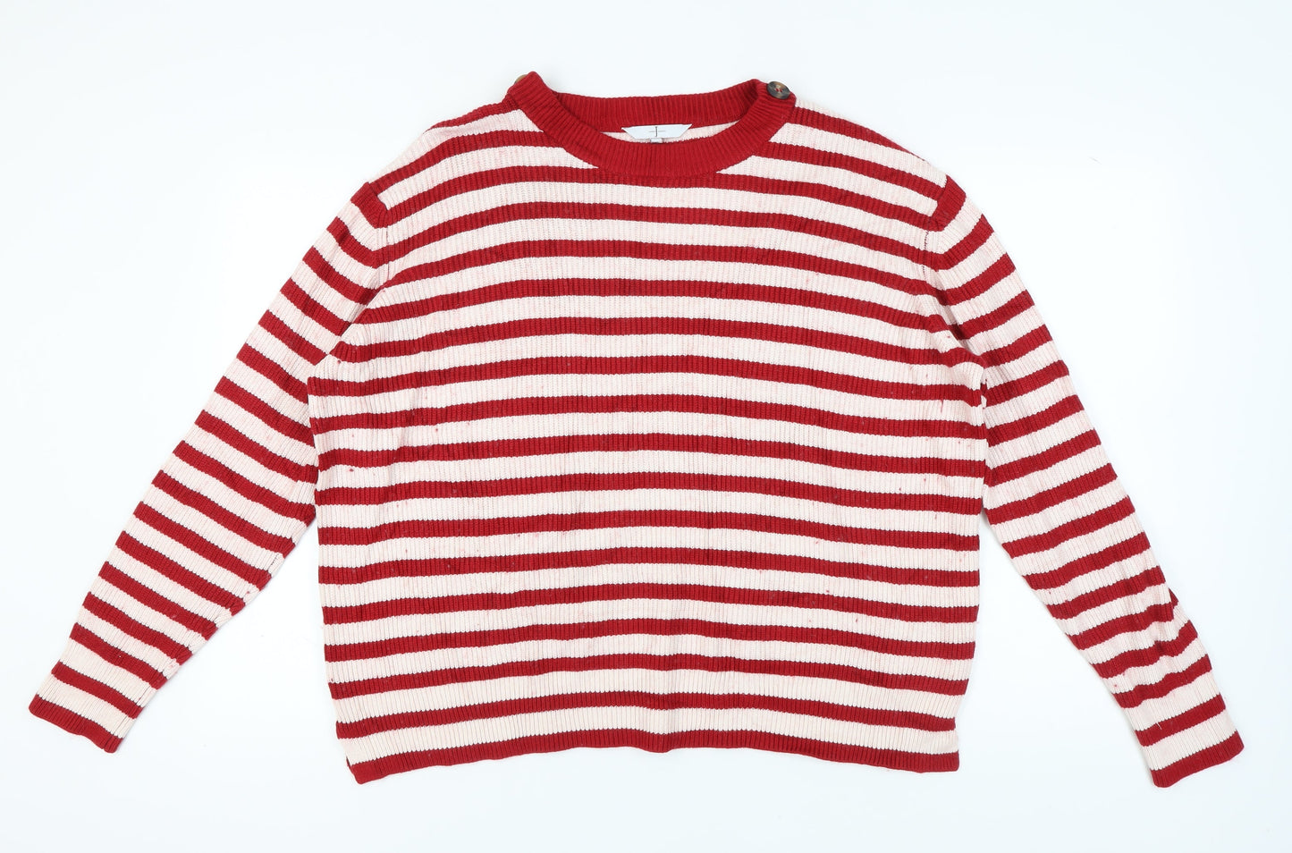 Jasper Conran Women's Red Striped Pullover Jumper Size 18