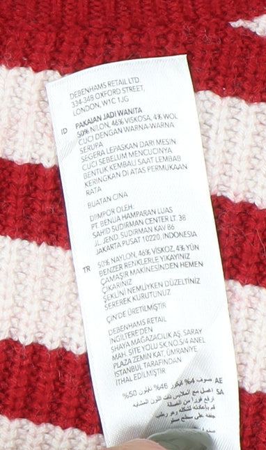 Jasper Conran Women's Red Striped Pullover Jumper Size 18