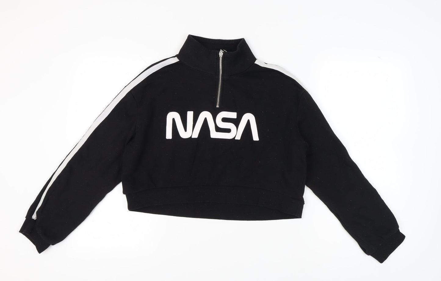 H&M Women's Black NASA Henley Sweatshirt S