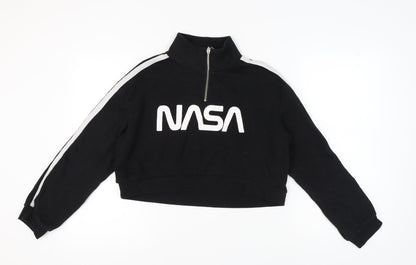 H&M Women's Black NASA Henley Sweatshirt S