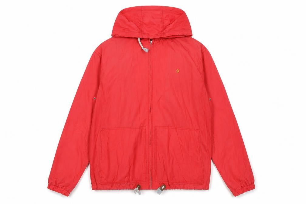 Mens UK Size M Farah Red Windbreaker Coat