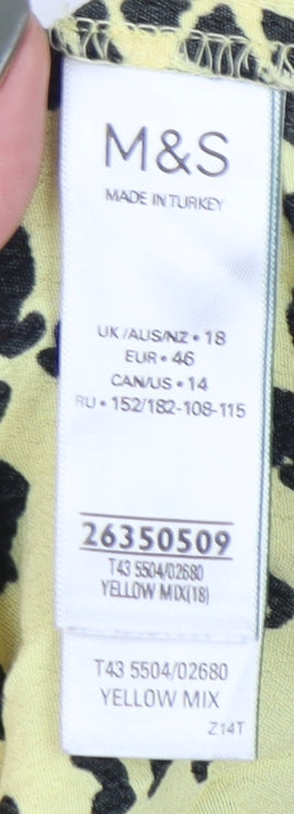 Womens UK Size 18 Marks and Spencer Yellow Basic Blouse