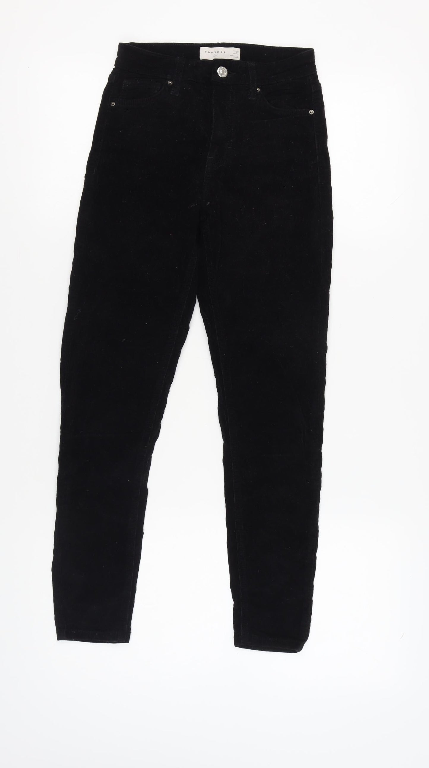 Topshop Women's Black Skinny Corduroy Trousers Size 26