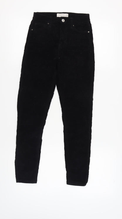 Topshop Women's Black Skinny Corduroy Trousers Size 26