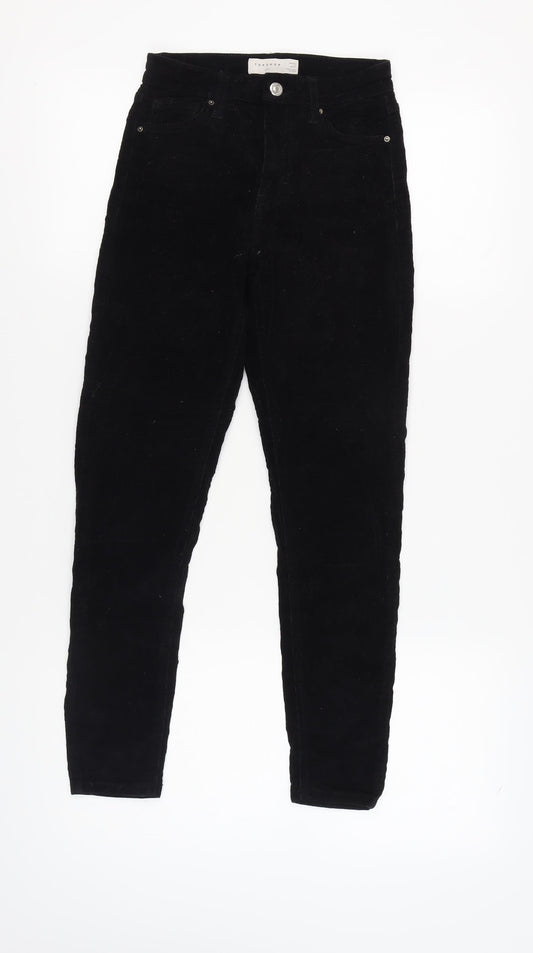 Topshop Women's Black Skinny Corduroy Trousers Size 26