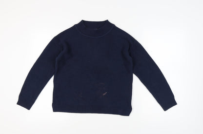 Crew Clothing Women’s Blue Mock Neck Pullover Jumper Size 12