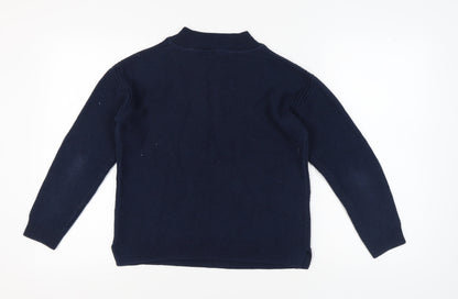 Crew Clothing Women’s Blue Mock Neck Pullover Jumper Size 12