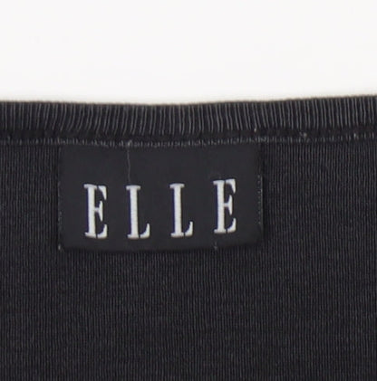ELLE Women's Black V-Neck T-Shirt, Size M