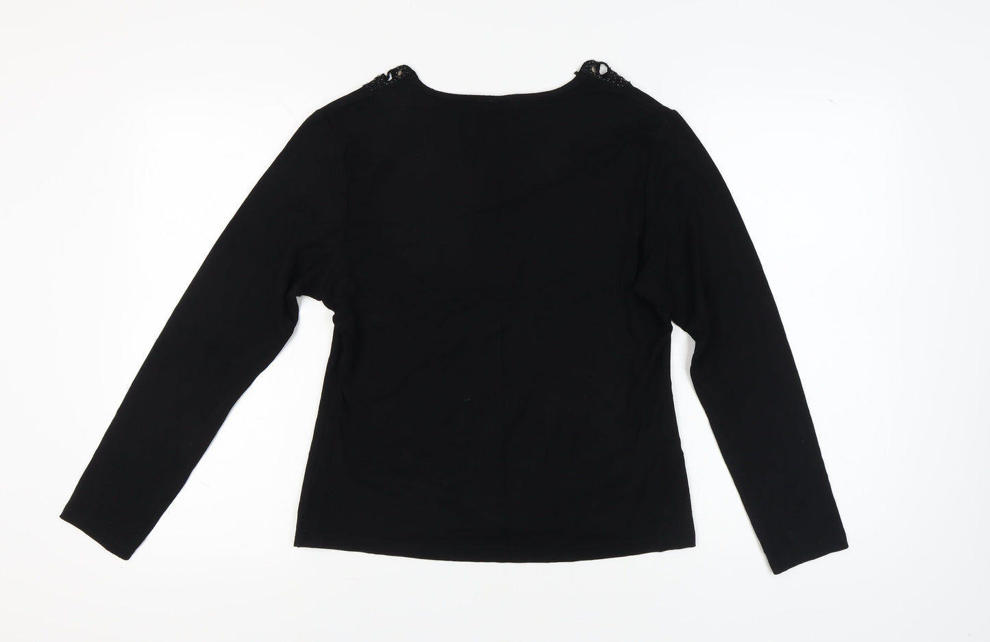 Womens UK Size 4 Karen Scott Black Basic Blouse