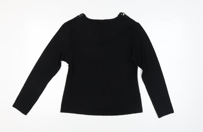 Womens UK Size 4 Karen Scott Black Basic Blouse